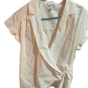 Nine West Ivory Wrap Blouse